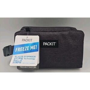 PackIt Freezable Snack Box Gray With Built In Ice‎ Packs